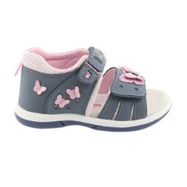 American Club Sandali da bambina farfalla in denim americano DR19 blu rosa