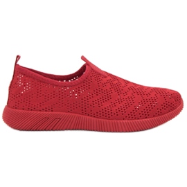 SHELOVET Calzature in tessuto slip-on rosso
