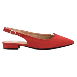 SHELOVET Ballerine in pelle scamosciata alla moda rosso