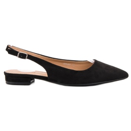 SHELOVET Ballerine in pelle scamosciata alla moda nero