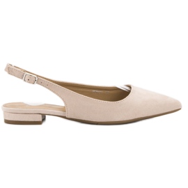 SHELOVET Ballerine in pelle scamosciata alla moda marrone