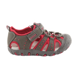 Sandali con velcro per bambino American Club DR11 grigio rosso