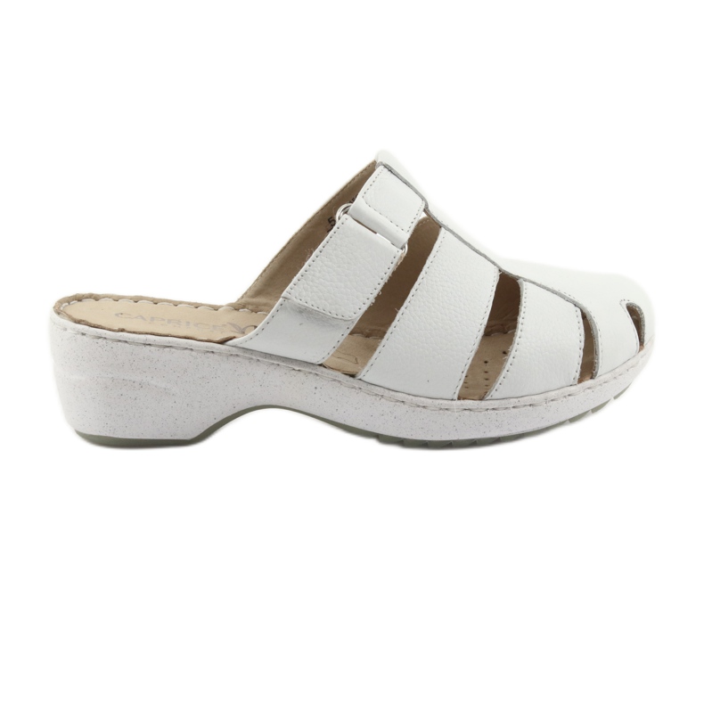 Pantofole con zeppa da donna Caprice 27353 bianche bianca