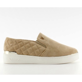 Scarpe da ginnastica in pelle scamosciata slip-on 7103 Beige II-GAT