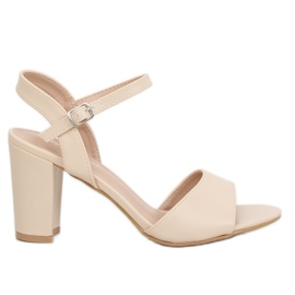 Sandali beige con tacco alto FZ583 Beige