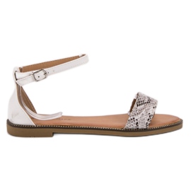 Laura Mode Sandali piatti classici bianco multicolore