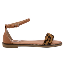 Laura Mode Sandali piatti classici marrone