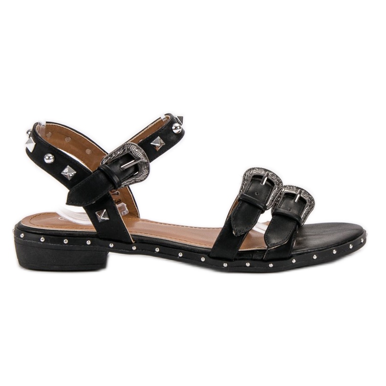 Small Swan Sandali Neri Con Borchie nero