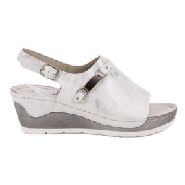 Goodin Comodi sandali con zeppa bianco