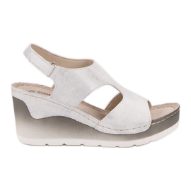 Goodin Comodi sandali con zeppa bianco