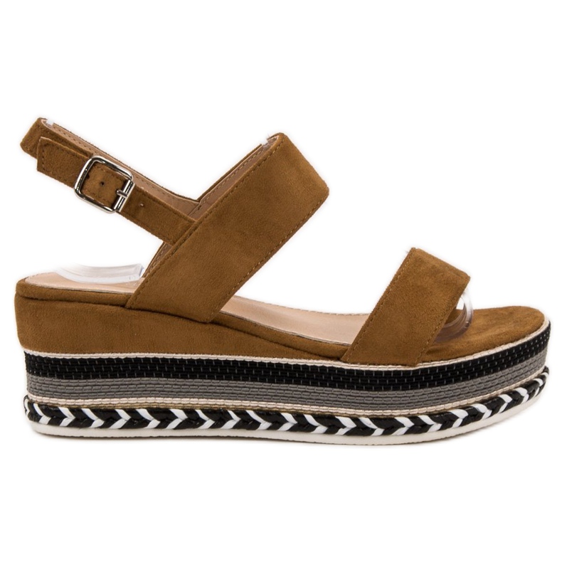 Primavera Sandali con zeppa Boho marrone