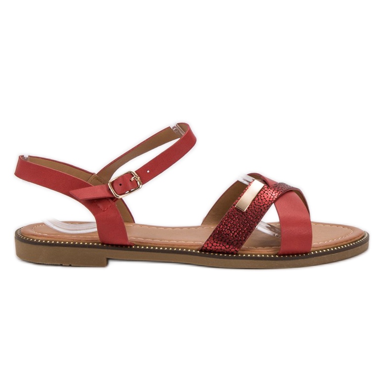 L. Lux. Shoes Sandali rossi alla moda rosso