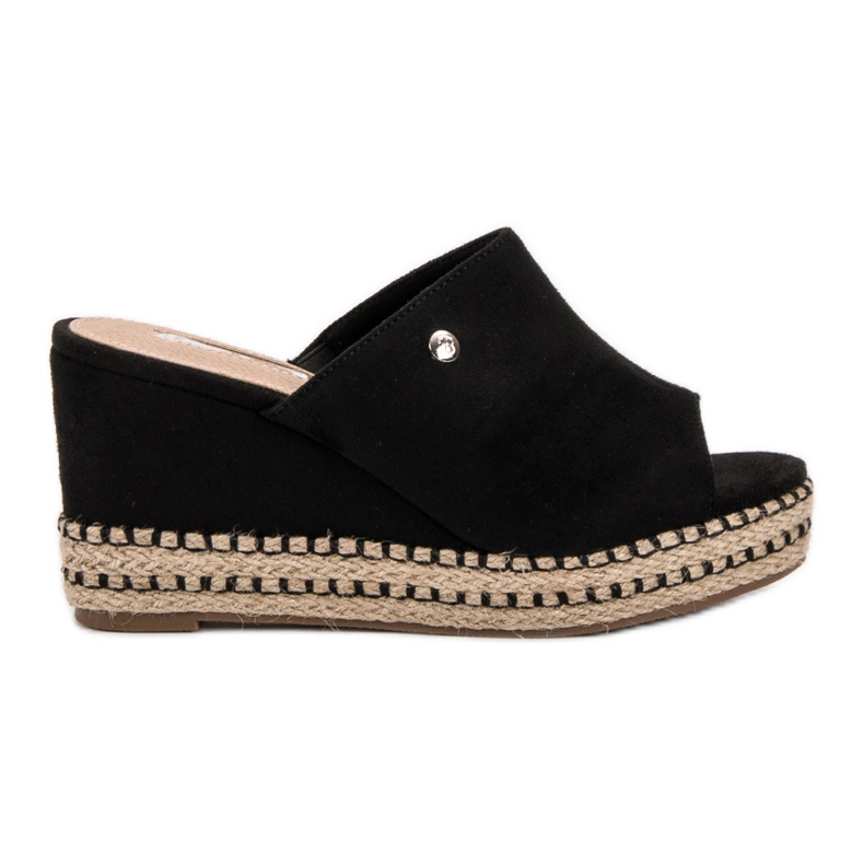 Best Shoes Sandali con zeppa nero
