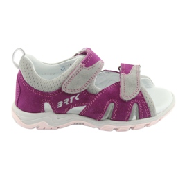 Sandali con velcro Bartek 16187 rosa/grigio