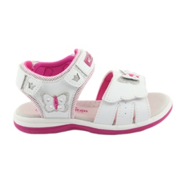 American Club Sandali delle ragazze con inserto in pelle bianca/rosa DR09 Butterfly DR09