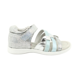 American Club Sandali delle ragazze con inserto in pelle del tallone GC26 argento