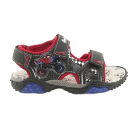 American Club Sandals Mostro Truck HL18 Inserto in pelle nera/rosso nero