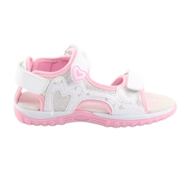 Sandali sportivi da bambina American Club bianca grigio rosa