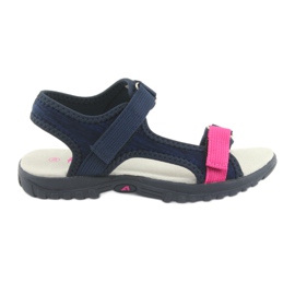 Sandali con inserto in pelle blu navy American Club RL10 rosa