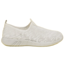 SHELOVET Calzature in tessuto slip-on bianca