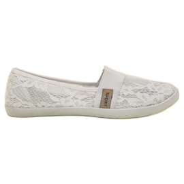 SHELOVET Ballerine in pizzo bianca