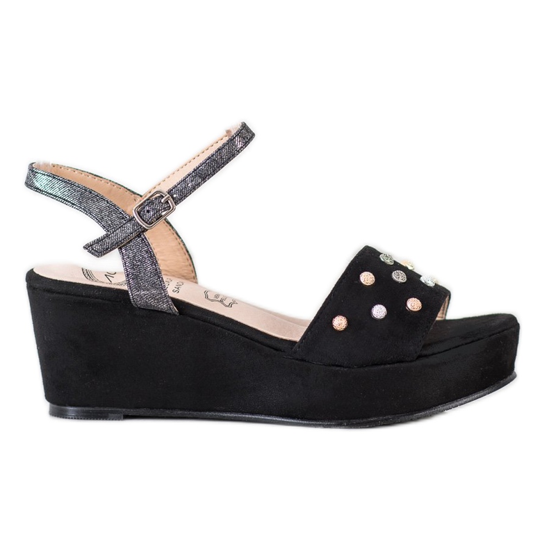 Aclys Sandali con zeppa casual nero