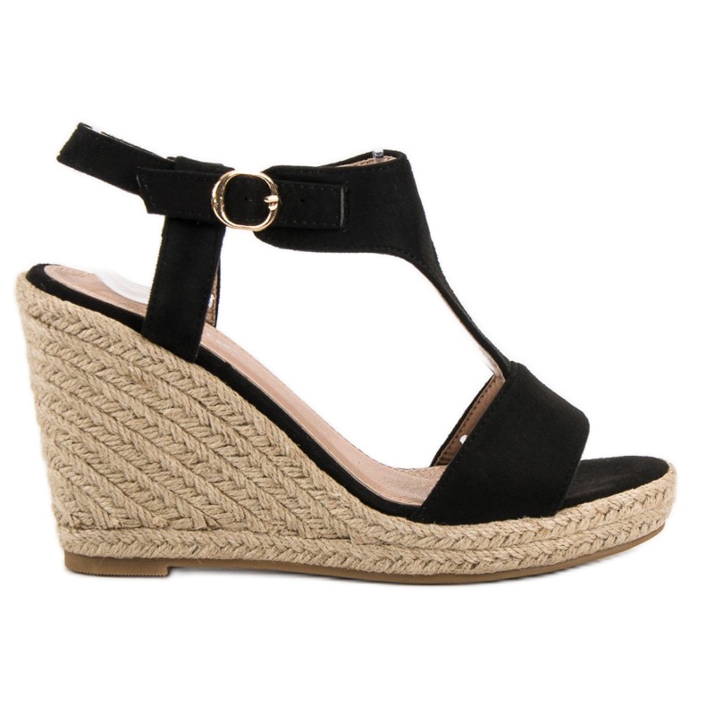 Anesia Paris Sandali con zeppa alla moda nero