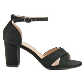 Best Shoes Sandali in pelle scamosciata neri nero