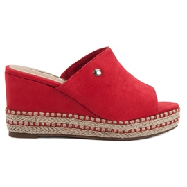 Best Shoes Sandali con zeppa rosso