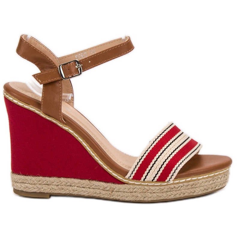 Primavera Sandali con zeppa casual rosso
