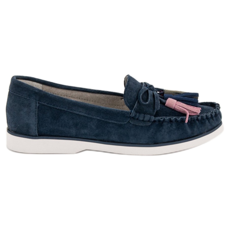 Filippo Mocassini In Pelle Con Frange blu