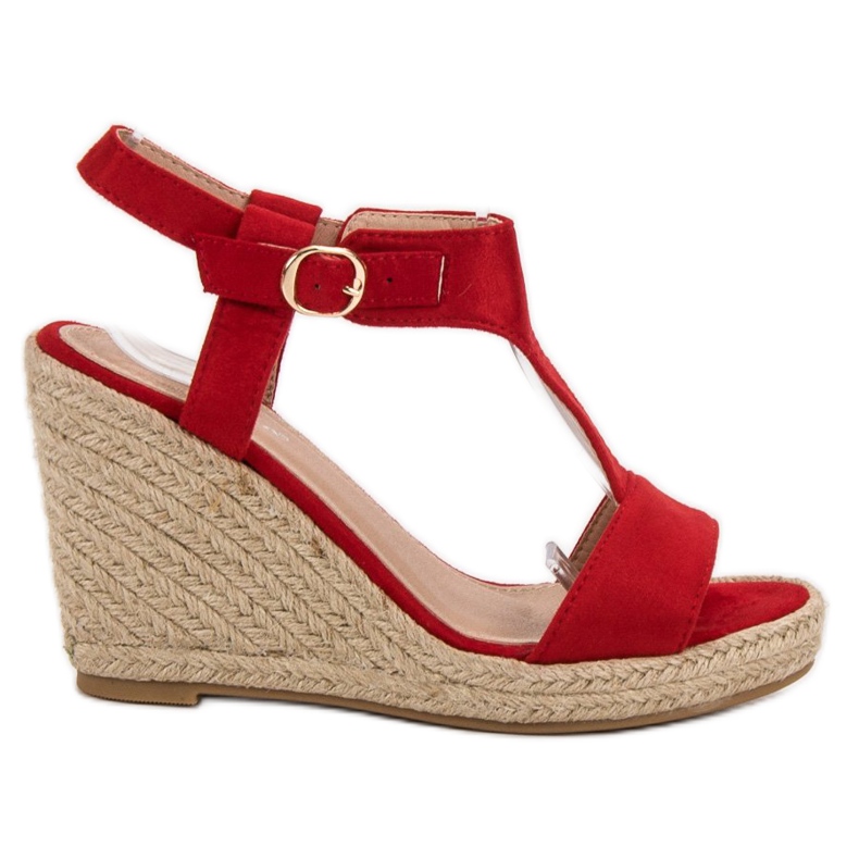 Anesia Paris Sandali con zeppa alla moda rosso