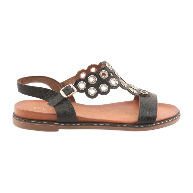 Sandali da donna con strass neri di Sergio Leone nero