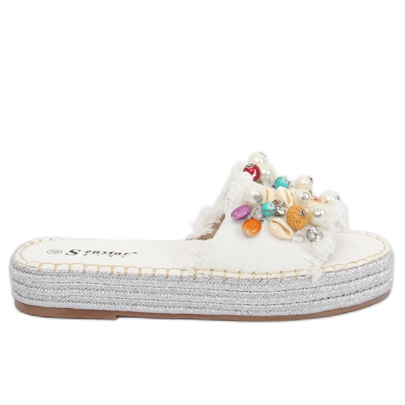 Bianco JH80 Espadrillas in denim bianco bianca multicolore