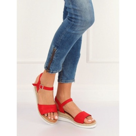 Sandali con tacco basso rosso 7868-KL Red II-GAT