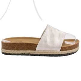 Kylie Pantofole Argento Lucido grigio