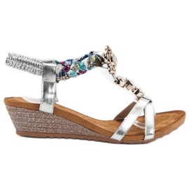 SHELOVET Sandali Con Ornamenti grigio