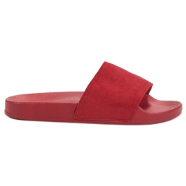 SHELOVET Pantofole sportive in pelle scamosciata rosso
