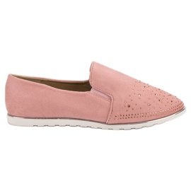 SHELOVET Slip in pelle scamosciata rosa