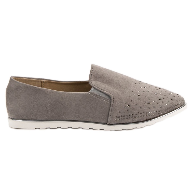 SHELOVET Slip in pelle scamosciata grigio