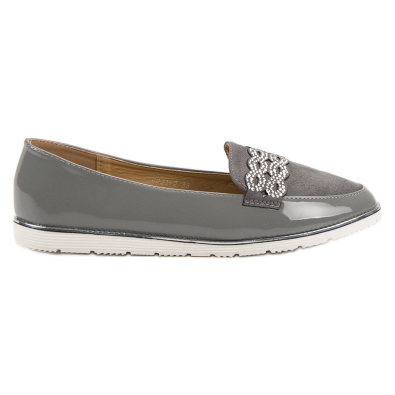 SHELOVET Mocassini laccati grigio
