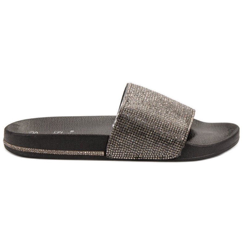 Best Shoes Ciabatte Con Cubic Zirconia nero