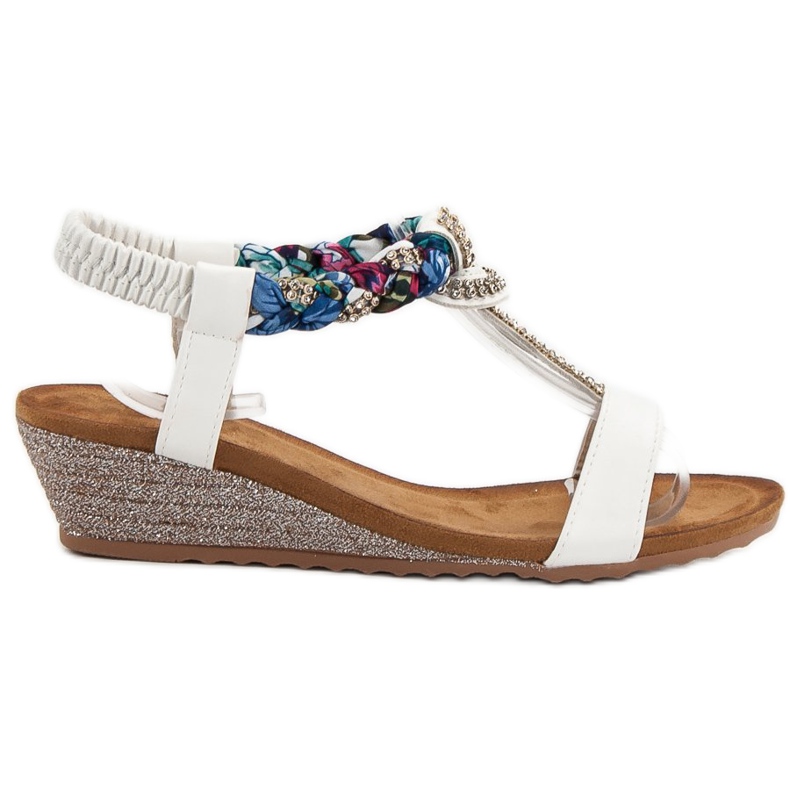 SHELOVET Sandali Slip-on Con Cubic Zirconia bianca