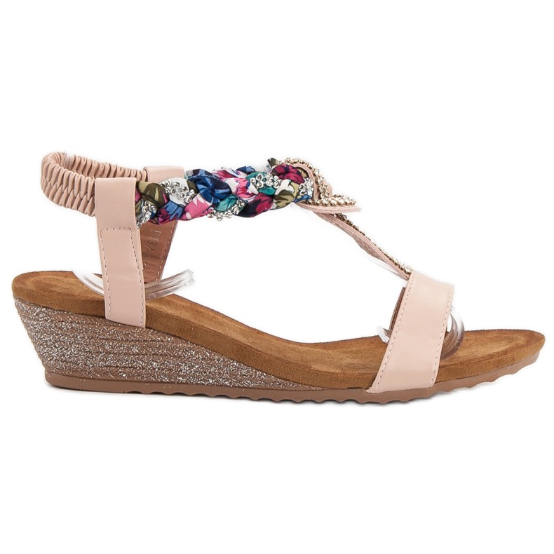 SHELOVET Sandali Slip-on Con Cubic Zirconia rosa