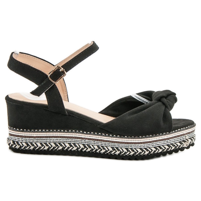 Groto Gogo Sandali con espadrillas in pelle scamosciata nero