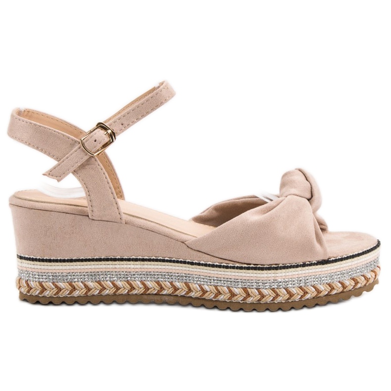 Groto Gogo Sandali con espadrillas in pelle scamosciata marrone