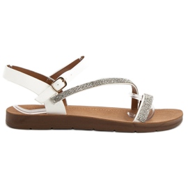 Camo Sandali Con Cubic Zirconia bianco