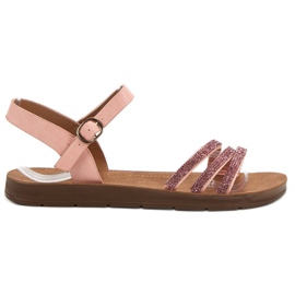 Camo Sandali Bassi Con Cubic Zirconia rosa