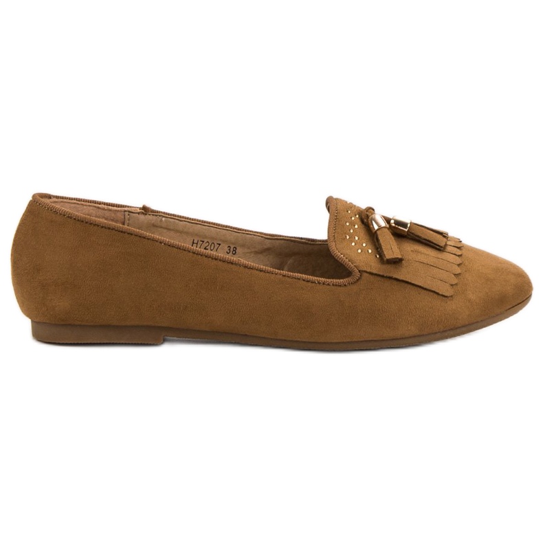 SHELOVET Mocassini con frange marrone