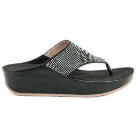 Kylie Infradito con zeppa nero